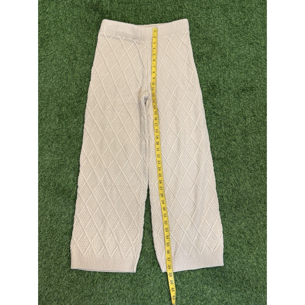 Womens Knit Set Medium Tan Neutral Two‎ Piece Crop Top Flare Pants NWT Baevely - Picture 11 of 12